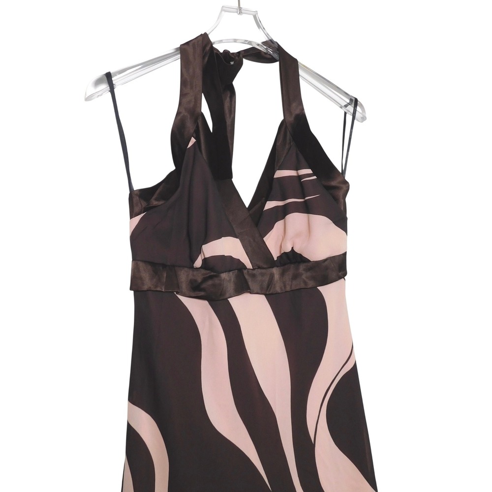 Vintage Forever 21 Abstract Swirl Halter Handkerchief Hem Midi Dress Large - Picture 3 of 5
